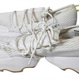 Sorel Kinetic Impact‎ Women's White Mesh Sneakers with Yellow Accent Size 10